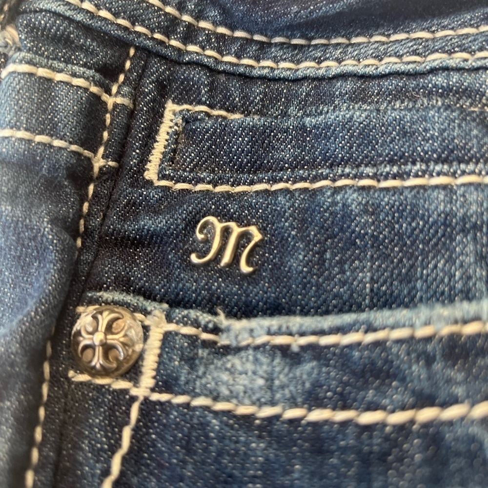 Miss Me Blue Skinny Jeans with Contrast Stitching NWOT Size 28 Women's Skinny - Picture 10 of 13